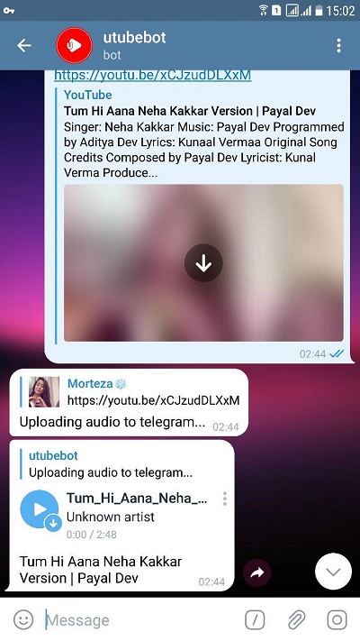 utubebot جدید ترین ربات دانلود از یوتوب در تلگرام