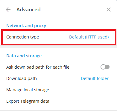 روی Connection Type کلیک کنید.